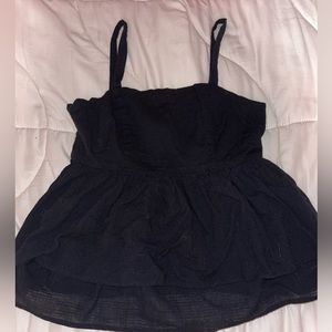 Black babydoll ruffle tank top